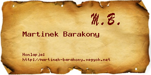 Martinek Barakony névjegykártya
